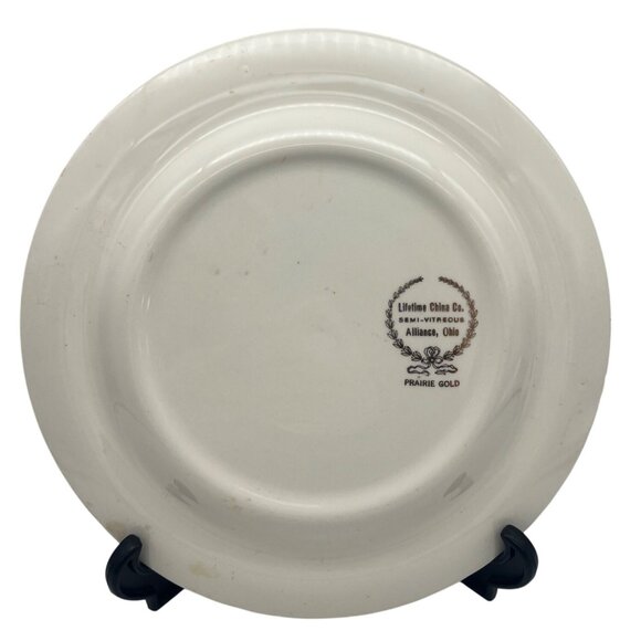 Vintage North Carolina Tar Heel Souvenir Plate Lifetime China Prairie Gold 10" - Picture 2 of 7